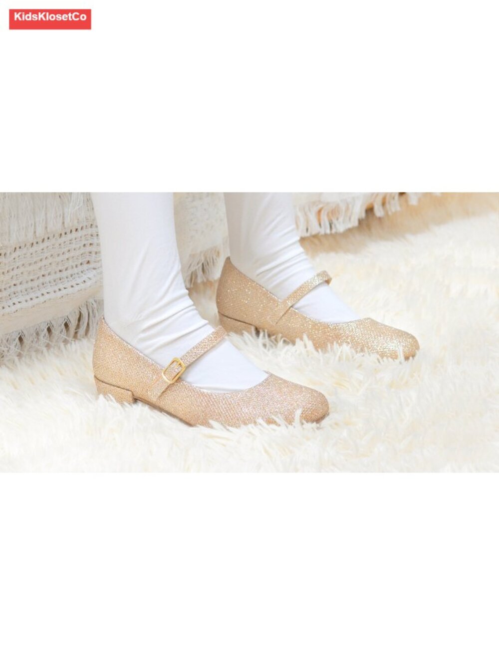 Kids Girls Mary Jane Dress Shoes Low Heel Flats Hook Loop Closure Non-Slip - Picture 6 of 6